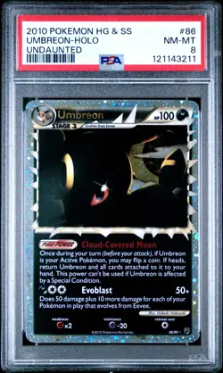 Pokemon Card Holo Umbreon Prime 86/90 PSA 8 NM-MT HG&SS Undaunted - Image 3