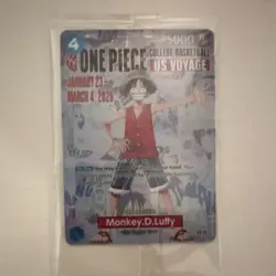 Bandai One Piece CCG Monkey.D.Luffy US Voyage Promo Card 5000 - Image 1