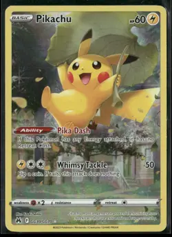 Pikachu Ultra Rare Crown Zenith: Galarian Gallery GG30/GG70 MP Pokemon Card - Image 1