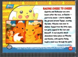 Pikachu's Vacation Movie Card Topps Pokemon Racing Cheek To Cheek #48 - LP - Image 2