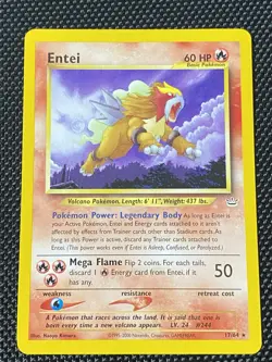 Entei Non-Holo 17/64 Neo Revelation Unlimited Pokemon Card - LP/NM - Image 1