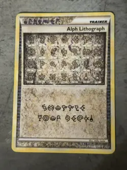 Alph Lithograph TWO Trainer Secret Rare HGSS Unleashed Pokemon Card LP - Image 1
