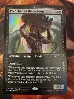 1x FOIL Preacher of the Schism NM - Store Championship Promo - MTG Rare - Image 1