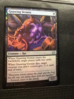 MTG Magic the Gathering Gnawing Vermin (101/416) The Brothers' War LP FOIL - Image 1