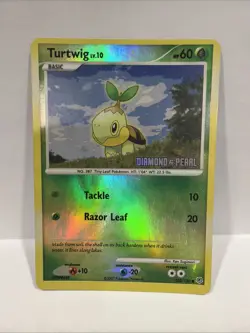Pokemon TCG Card 2007 Diamond & Pearl - Turtwig 103/130 Reverse Holo HP/DMG - Image 1