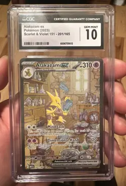 CGC 10 Alakazam ex SIR 201/165 Special Illustration Rare 151 Pokemon - Image 1
