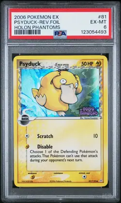 2006 POKEMON EX HOLON PHANTOMS #81 PSYDUCK-REVERSE FOIL PSA 6 - Image 1