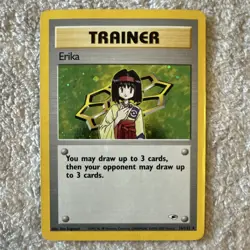 Pokemon Erika Gym Heroes 16/132 Holo Rare Trainer Ken Sugimori 2000 - Image 2