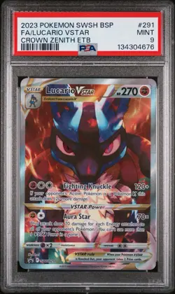 2023 POKEMON SWSH BLACK STAR PROMO 291 FULL ART/LUCARIO VSTAR CROWN ZENITH ETB - Image 1