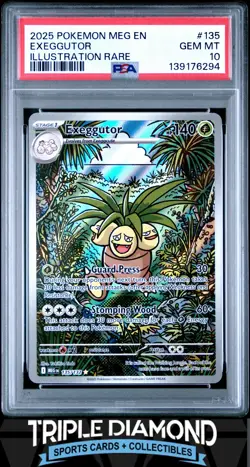 2025 Pokemon Mega Evolution #135/132 Exeggutor Illustration Rare FA PSA 10 N644 - Image 1