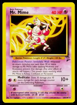 MP Mr. Mime - #027/130 Base Set 2 Rare Pokemon Normal - Image 1