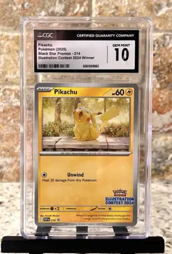 Pokemon TCG Pikachu Illustration Contest 2024 Winner 214 Black Star Promo CGC 10 - Image 4