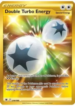 Pokemon Double Turbo Energy 216/189 Astral Radiance Sword & Shield SECRET RARE - Image 1
