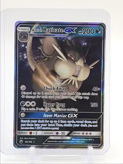 ALOLAN RATICATE GX 2018 POKEMON CELESTIAL STORM HOLO RARE 85/168 Q6650 - Image 1