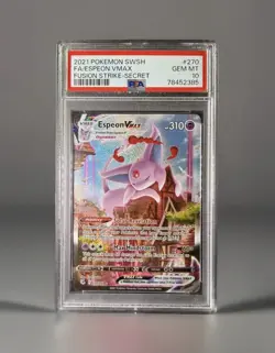 Pokemon Espeon VMAX Alternate Art Secret Rare Fusion Strike Holo #270 PSA 10 - Image 1