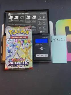 GOD PACKU 21.21g VERY HEAVY Prismatic Evolutions Pokemon Sealed Booster Pack New - Image 1