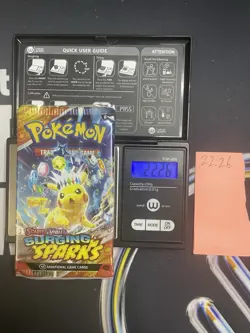 22.26g VERY HEAVY Surging Sparks Pokemon Sealed Booster Pack New SIR/HRU - Image 1