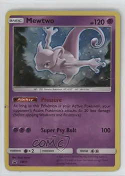 Mewtwo Holo Pokemon Sun & Moon Black Star Promo #SM77 - Image 1