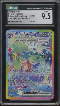 2025 Pokemon Prismatic Evolutions #169 Terapagos Mint+ CGC 9.5 - Image 1