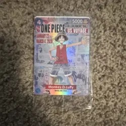 Bandai Namco Monkey.D.Luffy One Piece CCG US Voyage Promo Full Art Holo - Image 1
