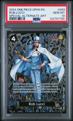 PSA 10 Rob Lucci SP OP05-093 One Piece Emperors New World Alt Art OP09 Gem Mint - Image 1