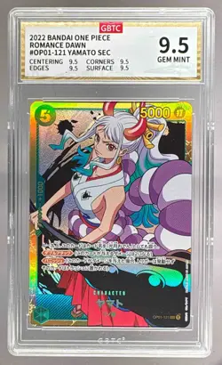 Yamato 2022 Japanese One Piece Romance Dawn #OP01-121 Secret Rare GBTC 9.5 - Image 1