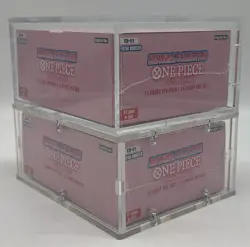 Lot of (2) One Piece EN EB02 Memorial Extra Booster Boxes Sealed w/ Acrylic Case - Image 3