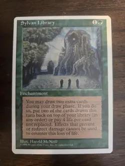 Sylvan Library green enchantment card 4th Edition #magic #mtg #magicthegathering - Image 1