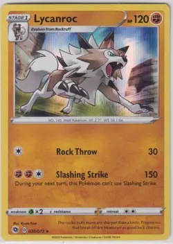 Lycanroc 030/073 NM Near Mint Champion's Path Holofoil Rare Holo Pokemon Card - Image 1
