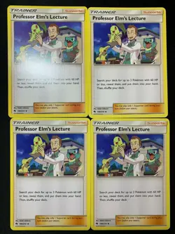 4x Professor Elm's Lecture - 188/214 - Uncommon Lost Thunder NM+ Pokemon Card - Image 1