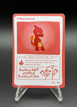 Pokedoodles Charrmalone 75/90 - Pokemon Charmeleon Fan Art Card - Image 1