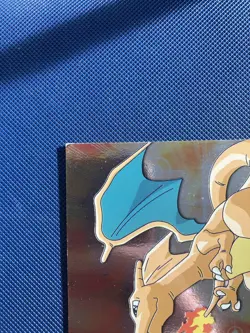 Topps Pokemon Charizard Card TV Animation Series 1 Holo Foil #06 Blue Label MP - Image 3