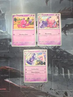 Tinkatink, Tinkatuff, & Tinkaton SV04: Paradox Rift 3-Card Lot Pokemon NM - Image 2