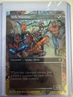 MTG Web-Warriors (Borderless) #0203 FOIL Marvel's Spider-Man MTG NM ENG - Image 1