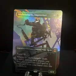 Michelangelo, Improviser (Borderless) [Teenage Mutant Ninja Turtles] Foil Near M - Image 1