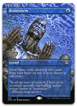 Brainstorm (Borderless) #338 (NM) Double Masters 2XM Magic MTG - Image 1