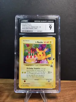 Pokemon Birthday Pikachu Celebrations Classic Collection Holo 24/53 CGC 9 - Image 1