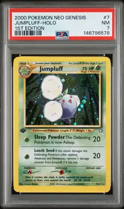 2000 Pokemon Neo Genesis JUMPLUFF HOLO 1st Edition 7/111 PSA 7 NM - Image 1