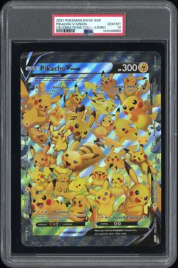 PSA 10 - 2021 POKEMON SWSH BLACK STAR PROMO PIKACHU V-UNION JUMBO - Image 1