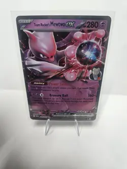 Team Rocket’s Mewtwo ex 081/182 Double Rare Destined Rivals Pokemon Near Mint NM - Image 1