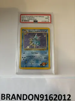 Pokemon Gym Heroes Misty's Seadra 9/132 Prerelease (PSA 9) - Image 1