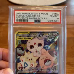 2019 POKEMON SUN & MOON COSMIC ECLIPSE TOGEPI & CLEFFA & IGGLYBUFF GX PSA 10 - Image 2