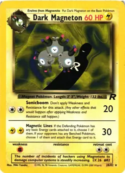 Pokemon TCG Dark Magneton 28/82 Team Rocket Regular Unlimited MP/HP - Image 1