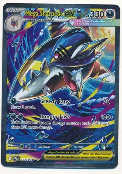 MEGA SHARPEDO POKEMON TCG 127/094 PHANTASMAL FLAMES ILLUSTRATION RARE HOLO SP - Image 1