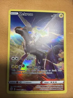 Pokemon Zekrom TG05/TG30 Trainer Gallery Holo Silver Tempest NM Full Art - Image 1