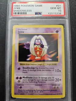 Pokemon PSA 10 Shadowless Base Set Jynx 31/102 GEM MINT - Image 1