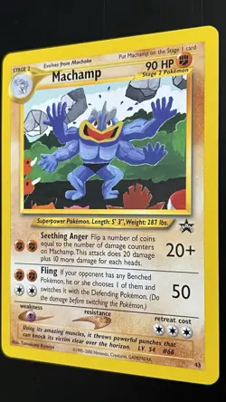 Machamp 43/53 NM/Almost Mint Wotc Black Star Promo Pokemon TCG Regular - Image 3
