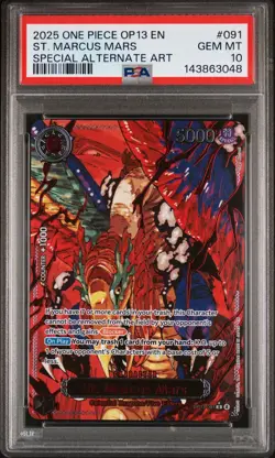 2025 ONE PIECE OP13-CARRYING ON HIS WILL ALT ART #091 ST. MARCUS MARS PSA 10 - Image 1