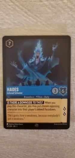 Disney Lorcana TCG The First Chapter Legendary Hades Infernal Schemer Cold Foil - Image 1