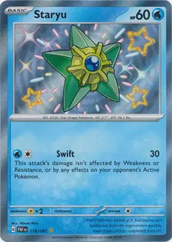 Staryu 118/091 Paldean Fates PAF Baby Shiny Pokemon Card NM - Image 1